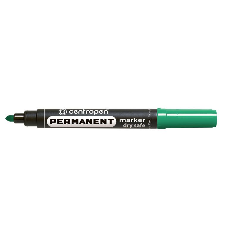 Маркер CENTROPEN Permanent Dry Safe 8510/04, 2,5 мм круглий зел.